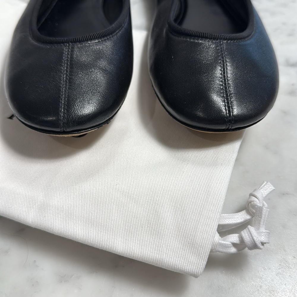 PHOEBE PHILO black leather ballet flats - Picture 5 of 9